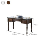 Classic Nut-Brown Solid Wood Drawers Computer Desk #size