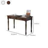 Classic Nut-Brown Solid Wood Drawers Computer Desk Image - 23