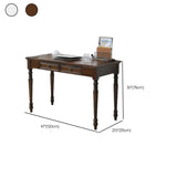 Classic Nut-Brown Solid Wood Drawers Computer Desk Image - 24