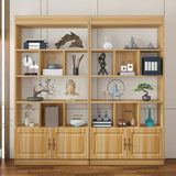 Classic Open Rectangular Solid Wood Display Cabinet Image - 3