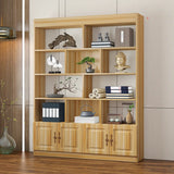 Classic Open Rectangular Solid Wood Display Cabinet Image - 14