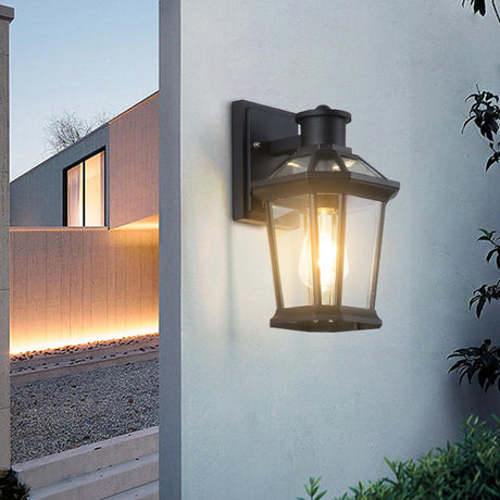 Classic Outdoor Black Metal Waterproof Box Wall Lamp Image - 1