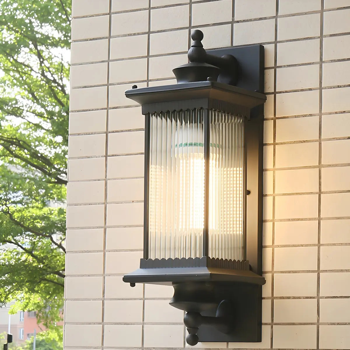 Classic Outdoor Black Waterproof Wall Lantern Sconce Image - 2