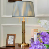 Classic Palace Fabric Solid Brass Standard Table Lamp Image - 1