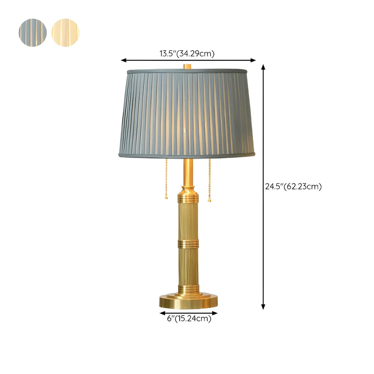 Classic Palace Fabric Solid Brass Standard Table Lamp 