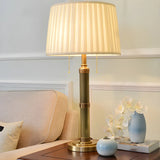 Classic Palace Fabric Solid Brass Standard Table Lamp Image - 2