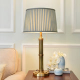 Classic Palace Fabric Solid Brass Standard Table Lamp Image - 3