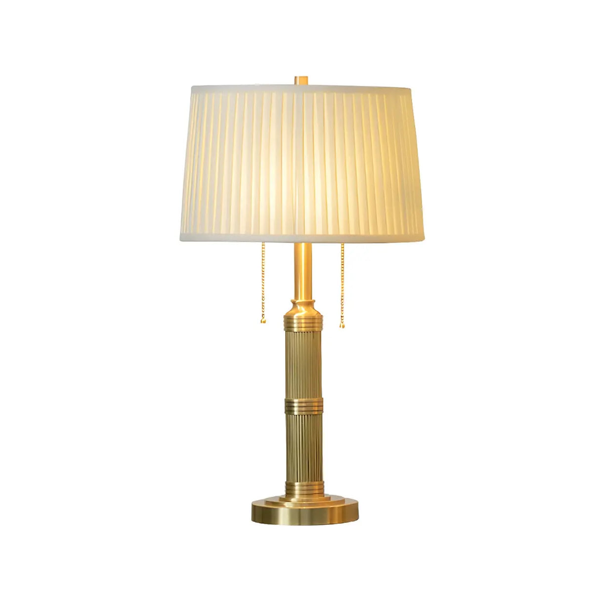 Classic Palace Fabric Solid Brass Standard Table Lamp Image - 6