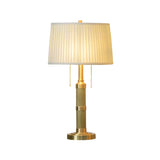 Classic Palace Fabric Solid Brass Standard Table Lamp Image - 6