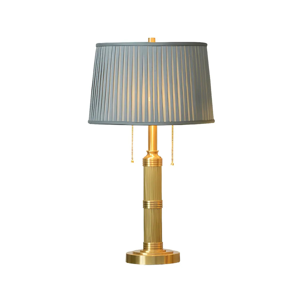 Classic Palace Fabric Solid Brass Standard Table Lamp Image - 7