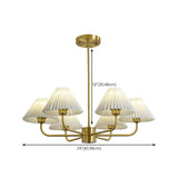 Classic Pleated Fabric Gold Chandelier Adjustable Height #size