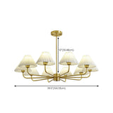 Classic Pleated Fabric Gold Chandelier Adjustable Height Image - 18