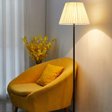 Classic Pleated Fabric Shade Standing Floor Lamp Image - 12