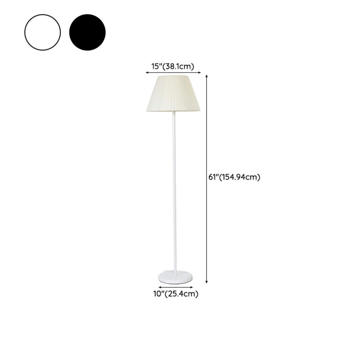 Classic Pleated Fabric Shade Standing Floor Lamp 