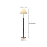 Classic Pleated Shade and Wooden Stand Floor Lamp #size