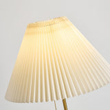 Classic Pleated Shade and Wooden Stand Floor Lamp Image - 6