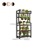 Classic Rectangle Wood Floor Metal Plant Stand Black #size