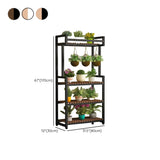 Classic Rectangle Wood Floor Metal Plant Stand Black Image - 18