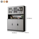 Classic Rectangular Wood Brown Storage Wine Cabinet Image - 21