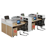 Classic Rectangular Wood White Compact Storage Office Set Image - 20