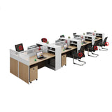 Classic Rectangular Wood White Compact Storage Office Set Image - 23