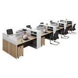 Classic Rectangular Wood White Compact Storage Office Set Image - 26