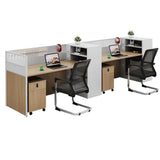 Classic Rectangular Wood White Compact Storage Office Set Image - 32