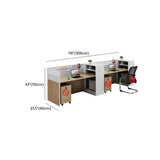 Classic Rectangular Wood White Compact Storage Office Set Image - 38