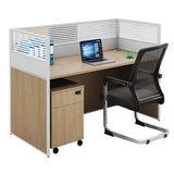 Classic Rectangular Wooden Storage Computer Desks Set Image - 13