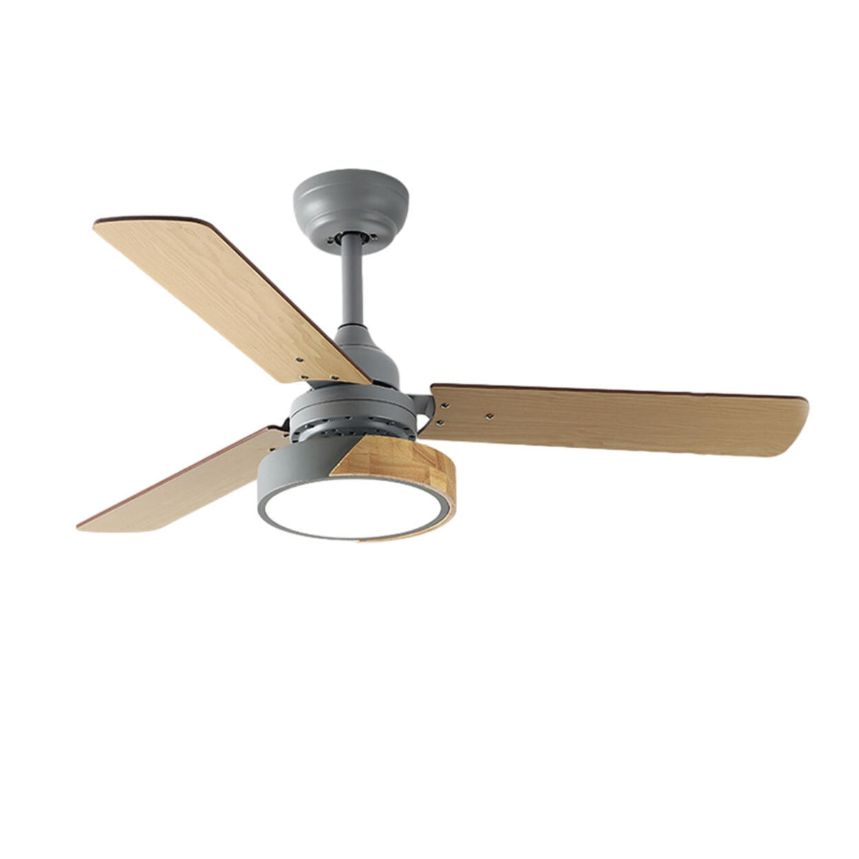 Classic Remote Control Wood 3 Blade Ceiling Fan Light Image - 4