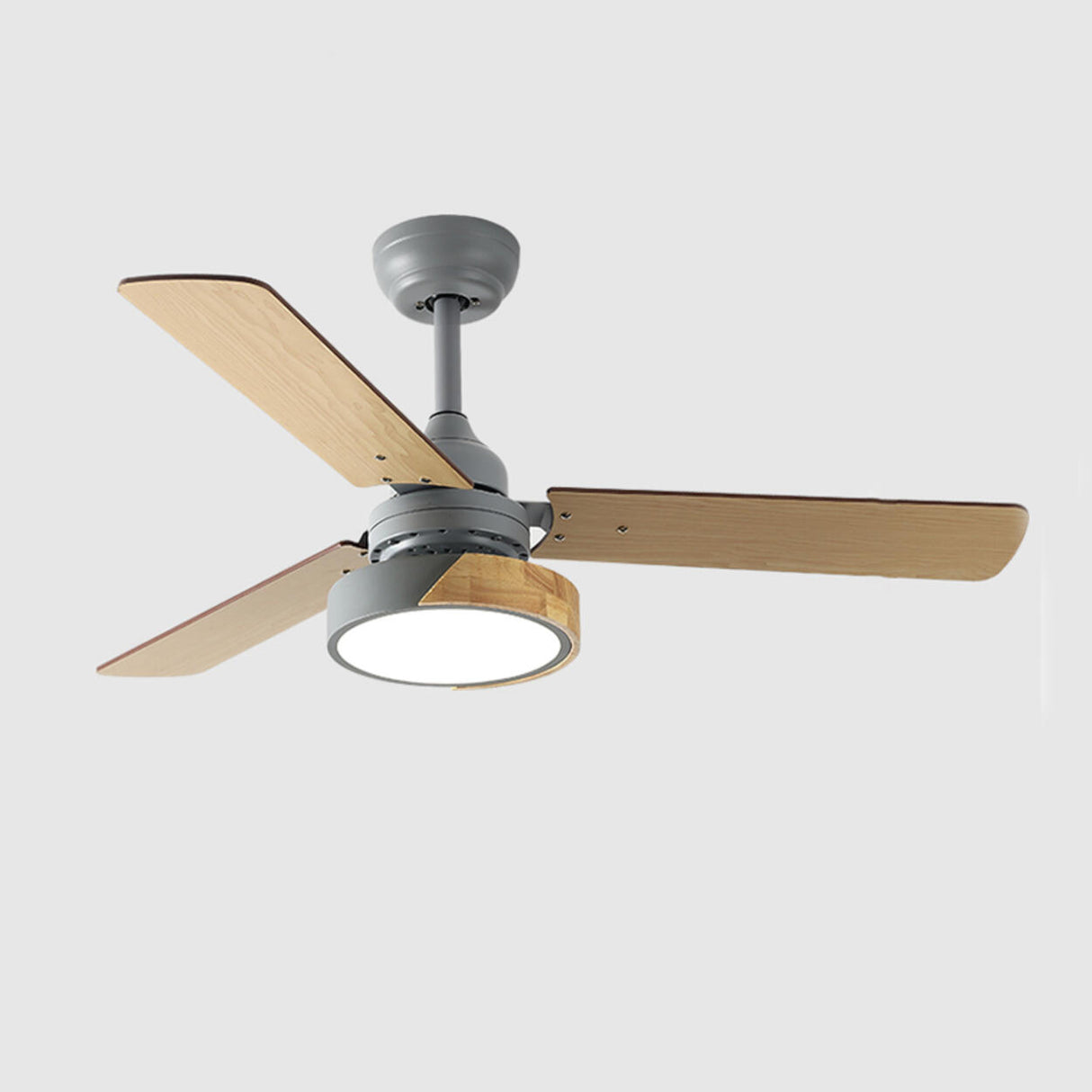 Classic Remote Control Wood 3 Blade Ceiling Fan Light Image - 7