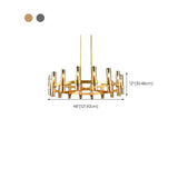 Classic Round Cylinder Glass Dining Room Bronze Chandelier Image - 32