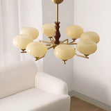 Classic Round Dome White Glass Ceiling Light Chandelier Image - 1