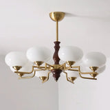 Classic Round Dome White Glass Ceiling Light Chandelier Image - 11