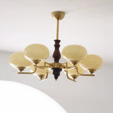 Classic Round Dome White Glass Ceiling Light Chandelier Image - 5