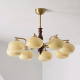 Classic Round Dome White Glass Ceiling Light Chandelier Image - 9