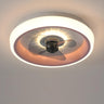 Classic Round Modern Flush Ceiling Fan with LED Light Image - 12