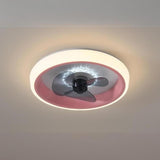 Classic Round Modern Flush Ceiling Fan with LED Light Image - 14