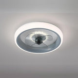 Classic Round Modern Flush Ceiling Fan with LED Light Image - 15