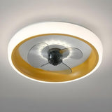 Classic Round Modern Flush Ceiling Fan with LED Light Image - 19