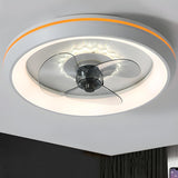 Classic Round Modern Flush Ceiling Fan with LED Light Image - 21