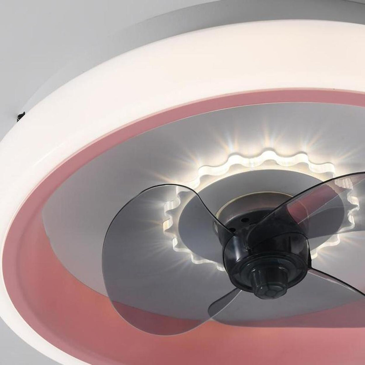 Classic Round Modern Flush Ceiling Fan with LED Light Image - 26