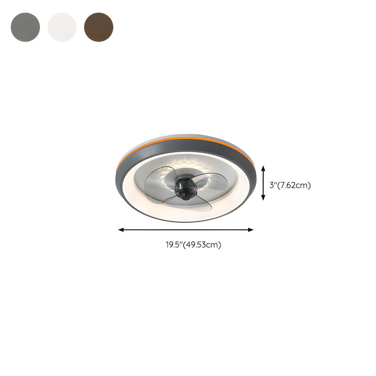 Classic Round Modern Flush Ceiling Fan with LED Light Image - 31