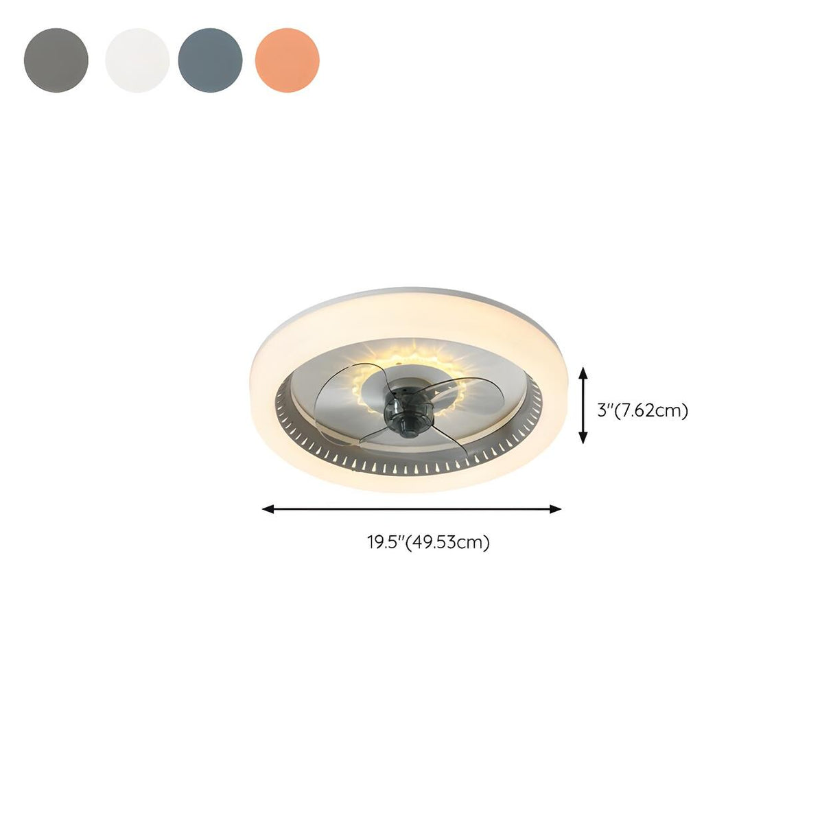 Classic Round Modern Flush Ceiling Fan with LED Light Image - 32