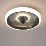 Classic Round Modern Flush Ceiling Fan with LED Light Image - 9