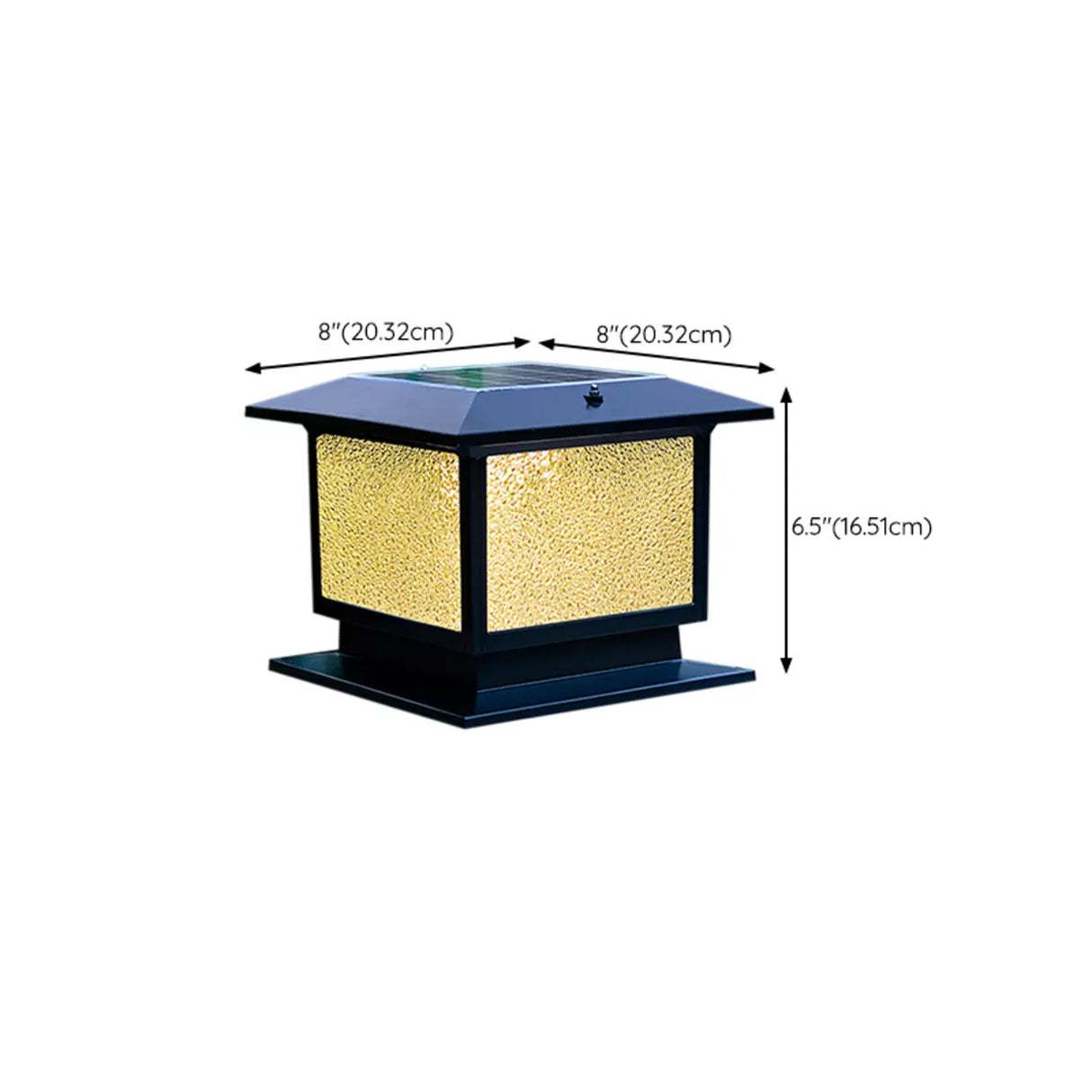 Classic Simple Square Glass Solar Outdoor Table Lamp 