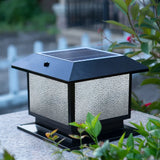 Classic Simple Square Glass Solar Outdoor Table Lamp Image - 5