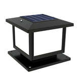 Classic Simple Square Metal Outdoor Black Solar Lamp Image - 7