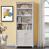 Classic Simple White Rectangular Wood Storage Bookcase Image - 13