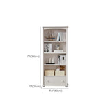 Classic Simple White Rectangular Wood Storage Bookcase Image - 20